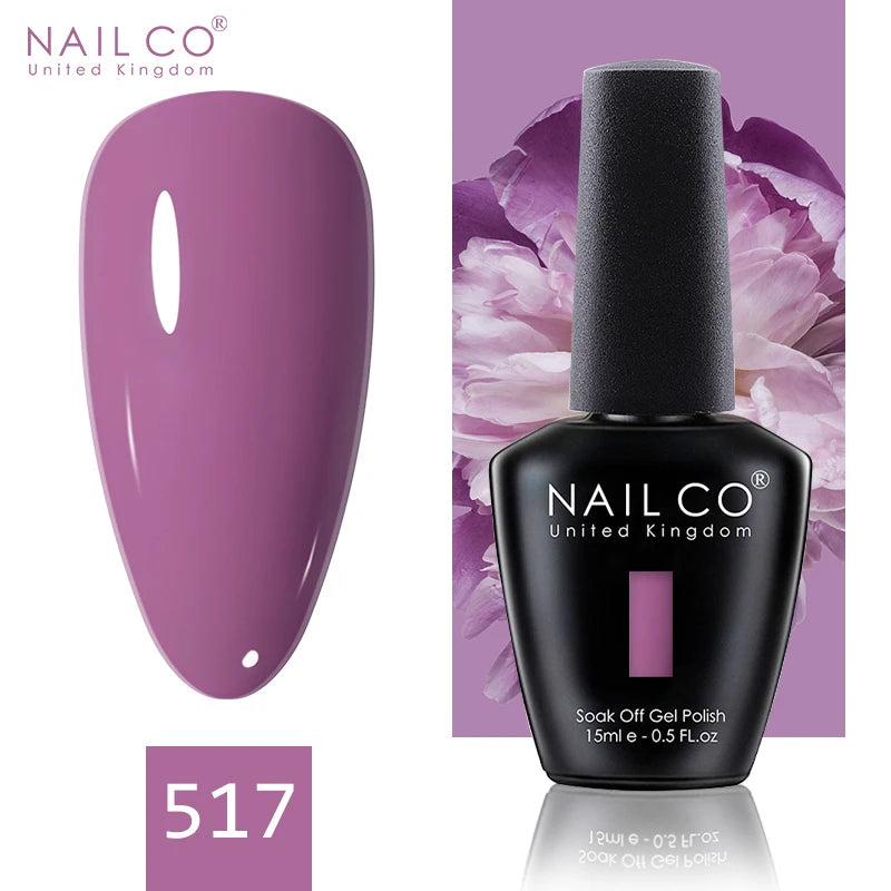 NAILCO 15ML Top Gel Nail Polish Nails Semi-permanent UV Varnish Glitter High Quality Glass Bottle Nail Art Polish For Manicure