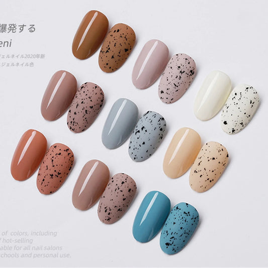 VDN 15ml Eggshell Gel Nail Polish Quail Egg Effect UV Nail Gel Varnish Special Black Material Clear Gel Lacquer Any Color Base