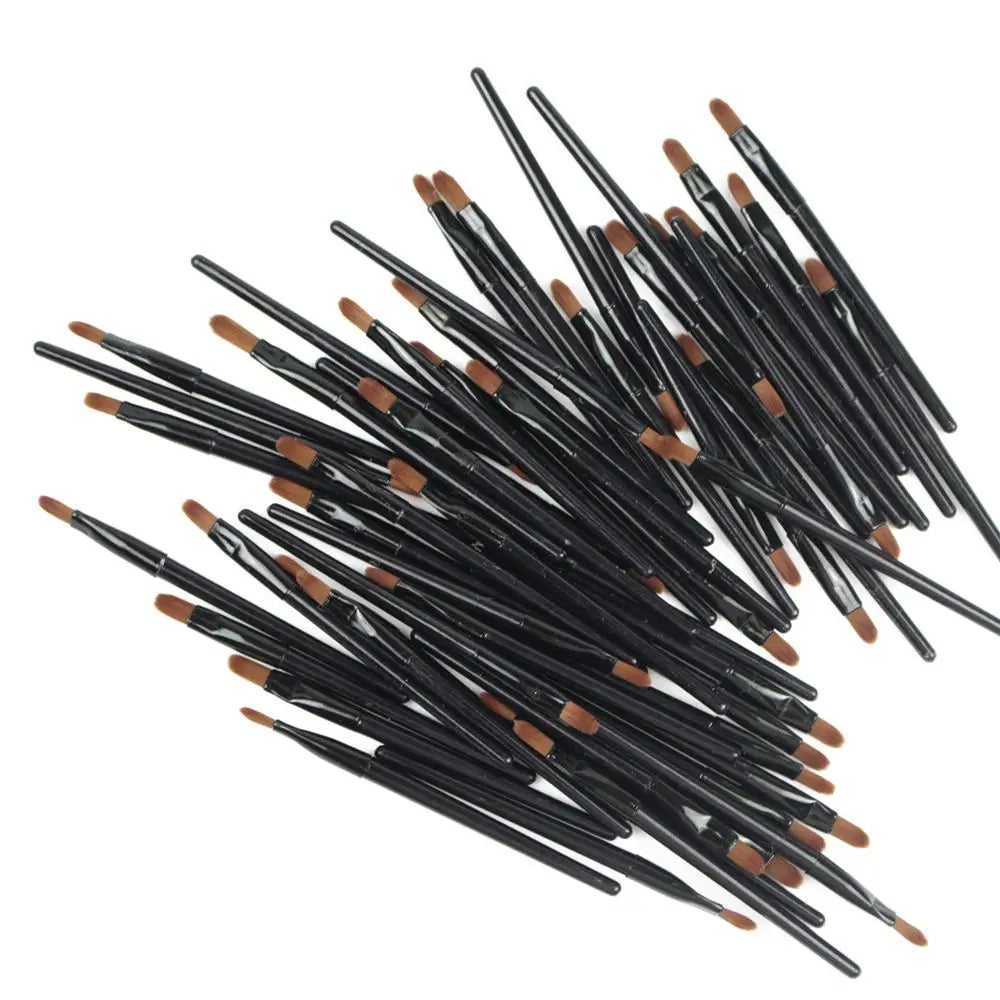 50Pcs Disposable Lip Brush Portable Gloss Cosmetic Applicator Professional Makeup Tool Wands Lip Liner Brush Eyeliner Brush