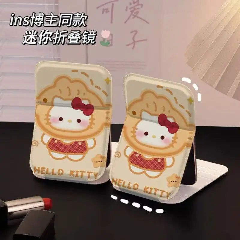 Hello Kitty Makeup Mirror Kawaii Versatile High Beauty Sweet Makeup Supplies Portable Desktop Toy Ornament Girl Gift Wholesale