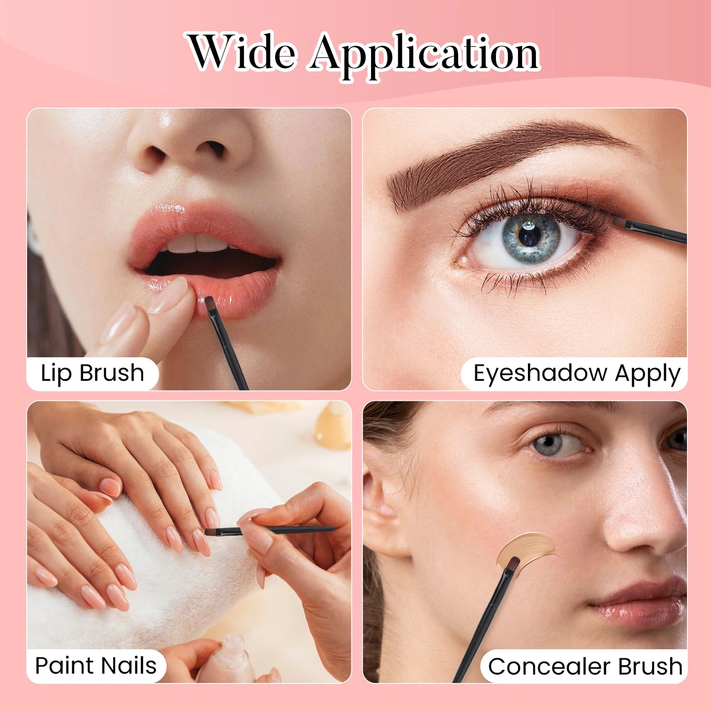 50Pcs Disposable Lip Brush Portable Gloss Cosmetic Applicator Professional Makeup Tool Wands Lip Liner Brush Eyeliner Brush