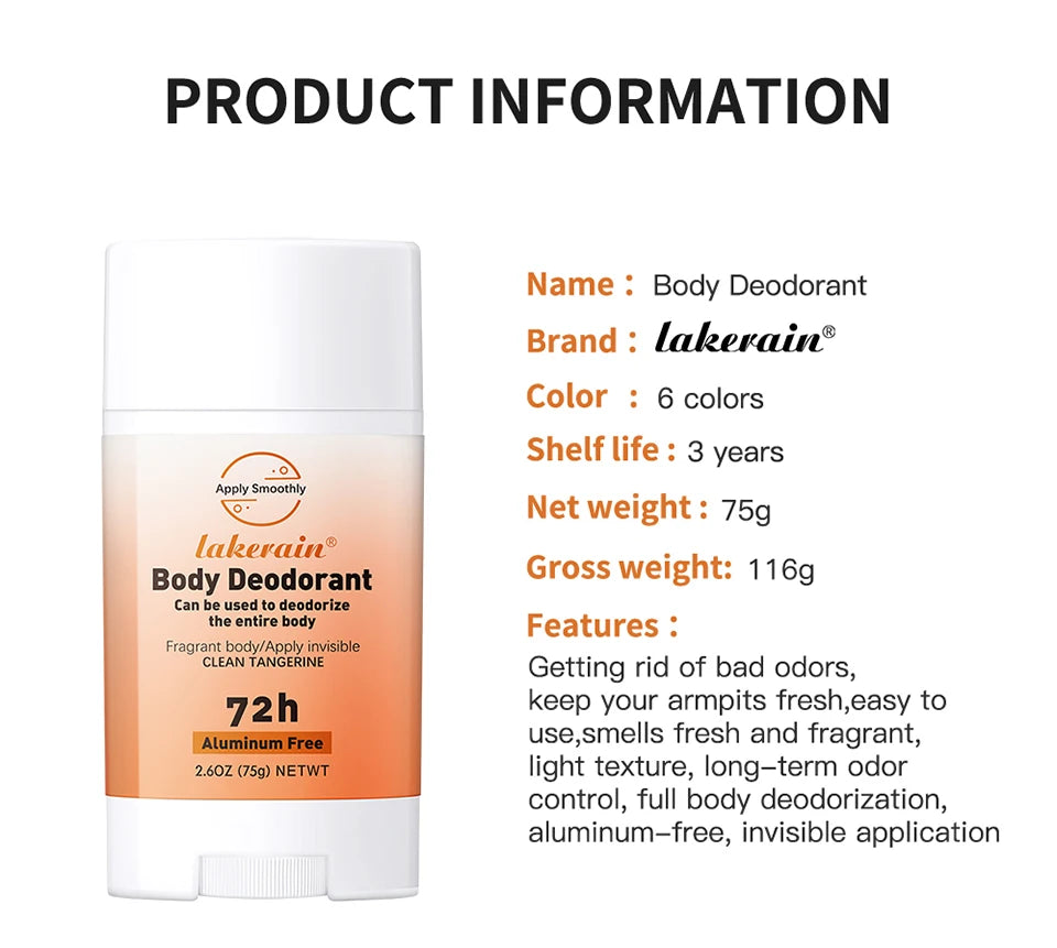 Long-term Fresh Fragrance Whole Body Deodorant Body Balm Deodorant For Men &Women To Remove Body Odor, 72 Hours Of Odor Control