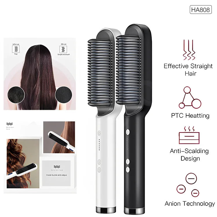 Hair Straightener Professional Quick Heated Electric Hot Comb Hair Straightener Personal Care Multifunctional Hairstyle Brush