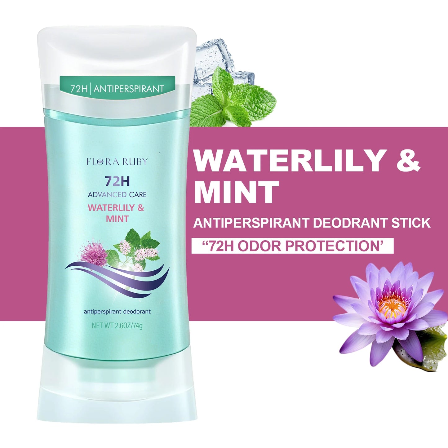 Deodorant Antiperspirant for Men Women Anti Underarm Body Odor Removal Cream 72H Lasting Fragrance Deodorants ,Daily Use 74g