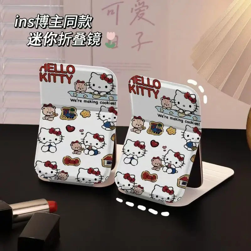 Hello Kitty Makeup Mirror Kawaii Versatile High Beauty Sweet Makeup Supplies Portable Desktop Toy Ornament Girl Gift Wholesale