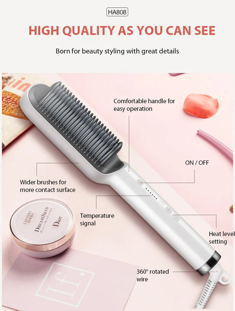 Hair Straightener Professional Quick Heated Electric Hot Comb Hair Straightener Personal Care Multifunctional Hairstyle Brush