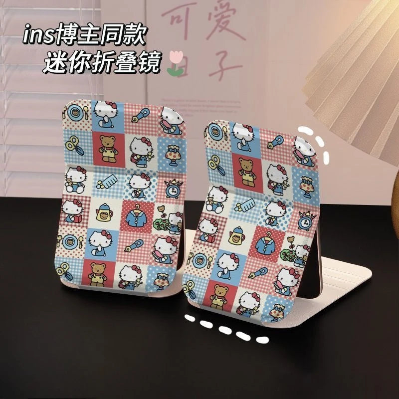 Hello Kitty Makeup Mirror Kawaii Versatile High Beauty Sweet Makeup Supplies Portable Desktop Toy Ornament Girl Gift Wholesale