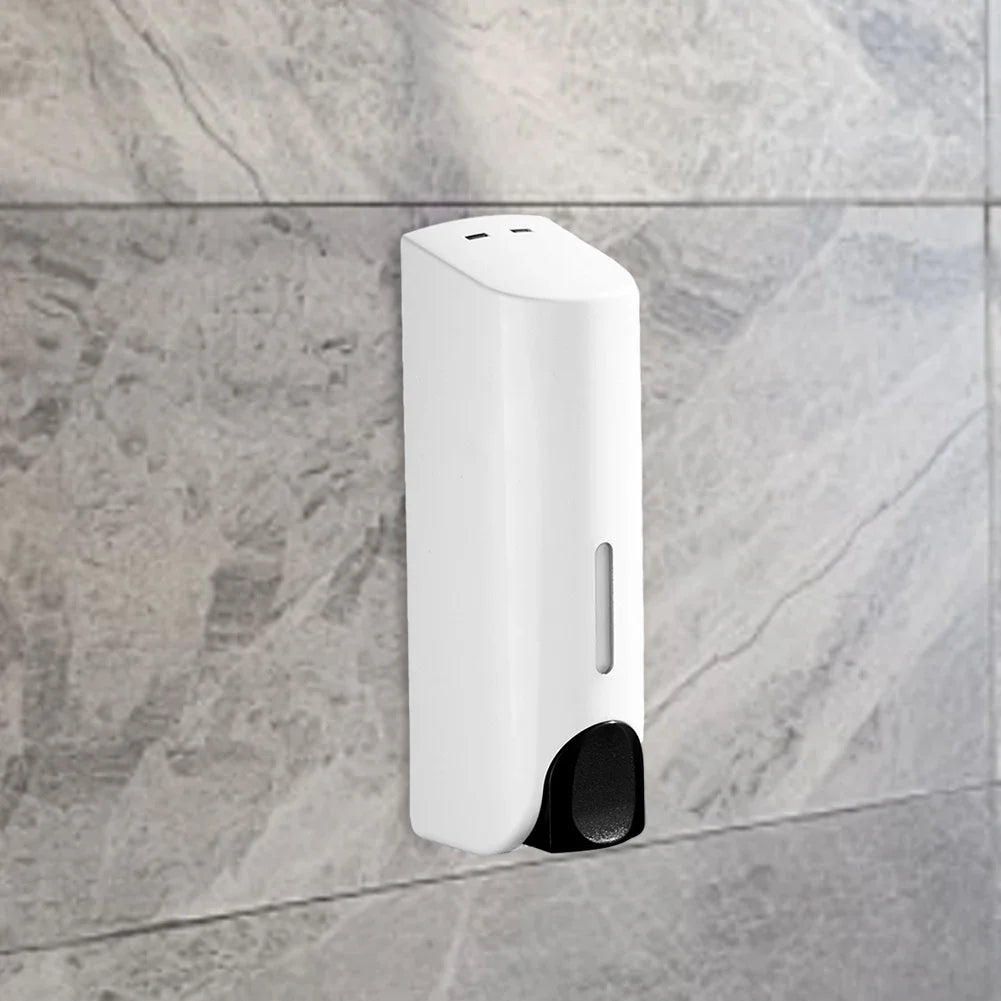 350ML Shower and Lotion Dispenser Waterproof Shampoo Shower Gel Container Wall Mount with Clear Window for Home Hotel Restaurant