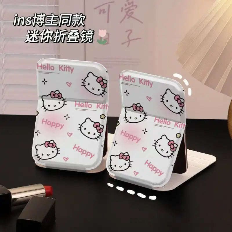 Hello Kitty Makeup Mirror Kawaii Versatile High Beauty Sweet Makeup Supplies Portable Desktop Toy Ornament Girl Gift Wholesale