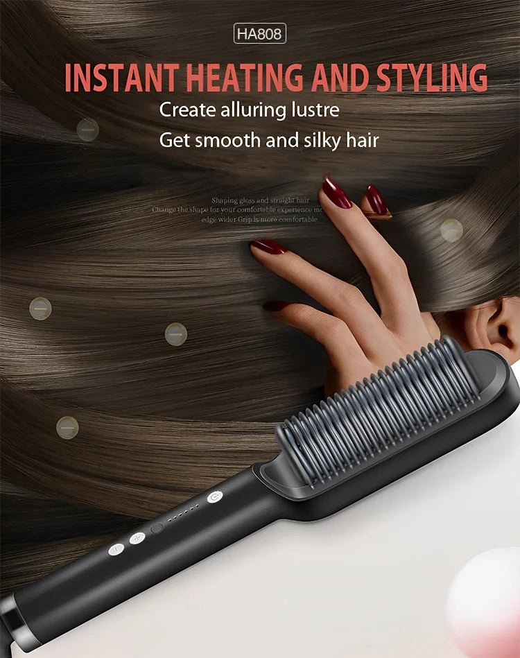 Hair Straightener Professional Quick Heated Electric Hot Comb Hair Straightener Personal Care Multifunctional Hairstyle Brush