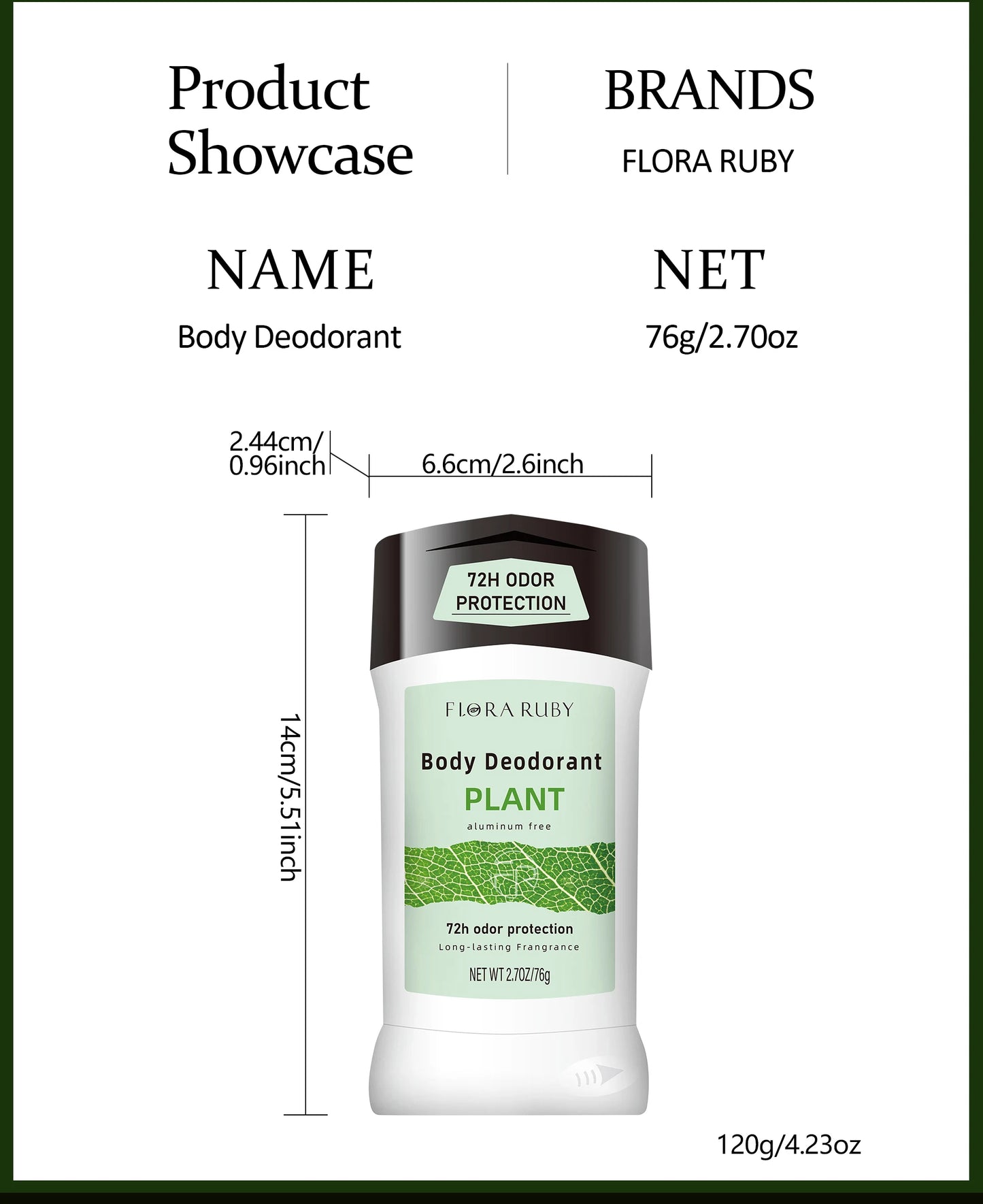 Deodorant Antiperspirant for Men Women Anti Underarm Body Odor Removal Cream 72H Lasting Fragrance Deodorants ,Daily Use 74g
