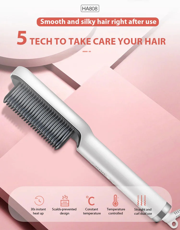 Hair Straightener Professional Quick Heated Electric Hot Comb Hair Straightener Personal Care Multifunctional Hairstyle Brush