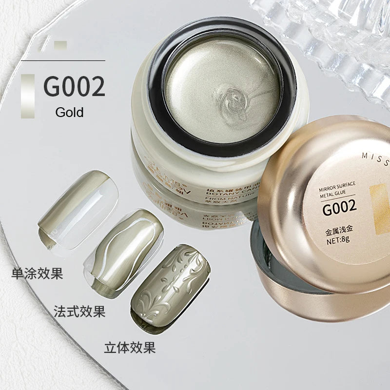 1Jar Silver Mirror Metallic Painting Nail Art Gel Mirror Effect Thick Liquid Nail Polish UV Soak Off Gel Line Drawing Varnish &3