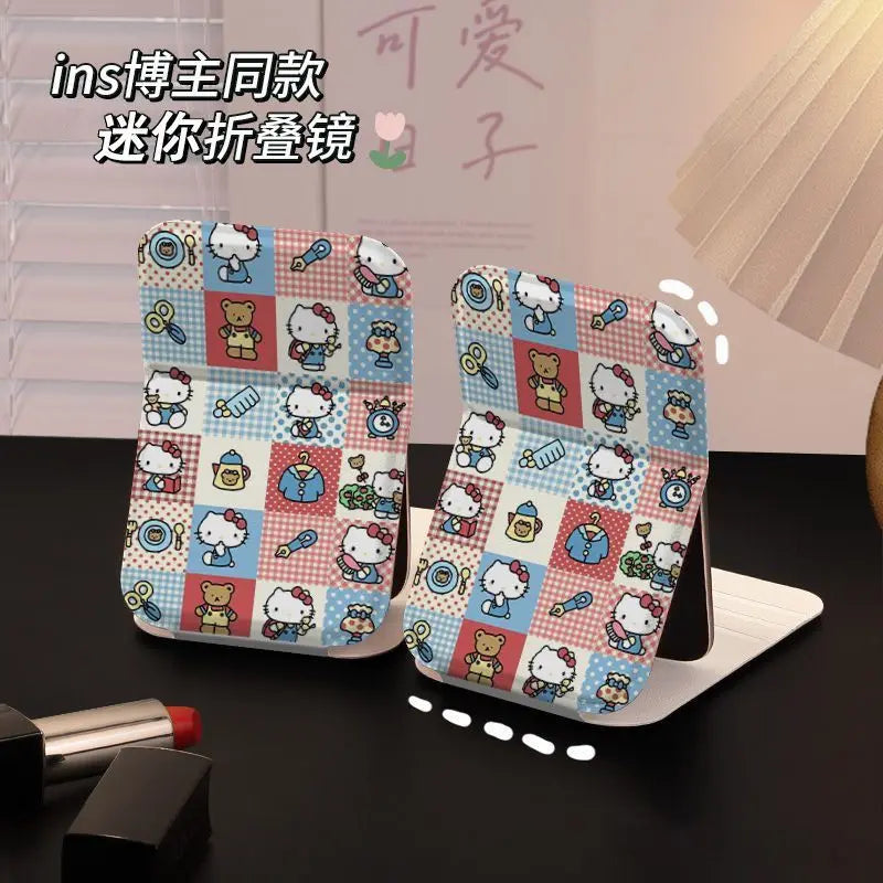 Hello Kitty Makeup Mirror Kawaii Versatile High Beauty Sweet Makeup Supplies Portable Desktop Toy Ornament Girl Gift Wholesale