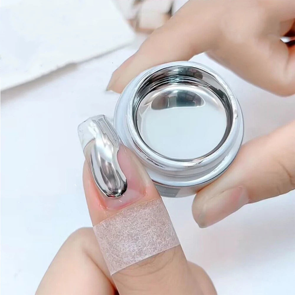 1Jar Silver Mirror Metallic Painting Nail Art Gel Mirror Effect Thick Liquid Nail Polish UV Soak Off Gel Line Drawing Varnish &3