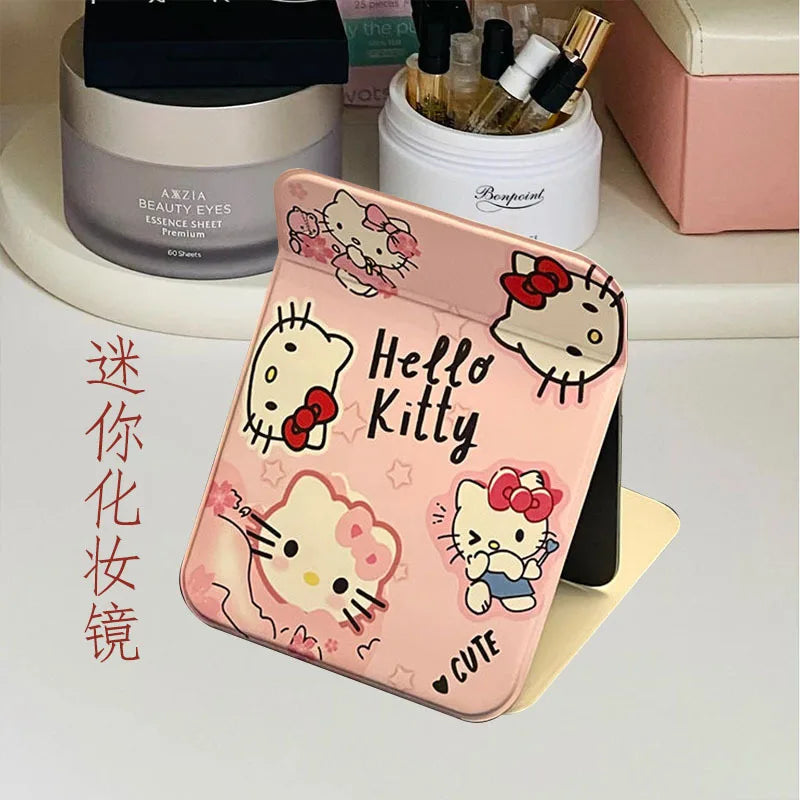 Hello Kitty Makeup Mirror Kawaii Versatile High Beauty Sweet Makeup Supplies Portable Desktop Toy Ornament Girl Gift Wholesale