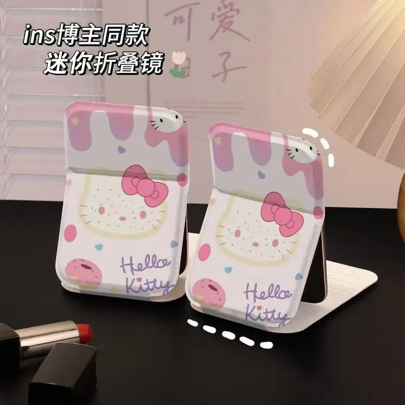 Hello Kitty Makeup Mirror Kawaii Versatile High Beauty Sweet Makeup Supplies Portable Desktop Toy Ornament Girl Gift Wholesale