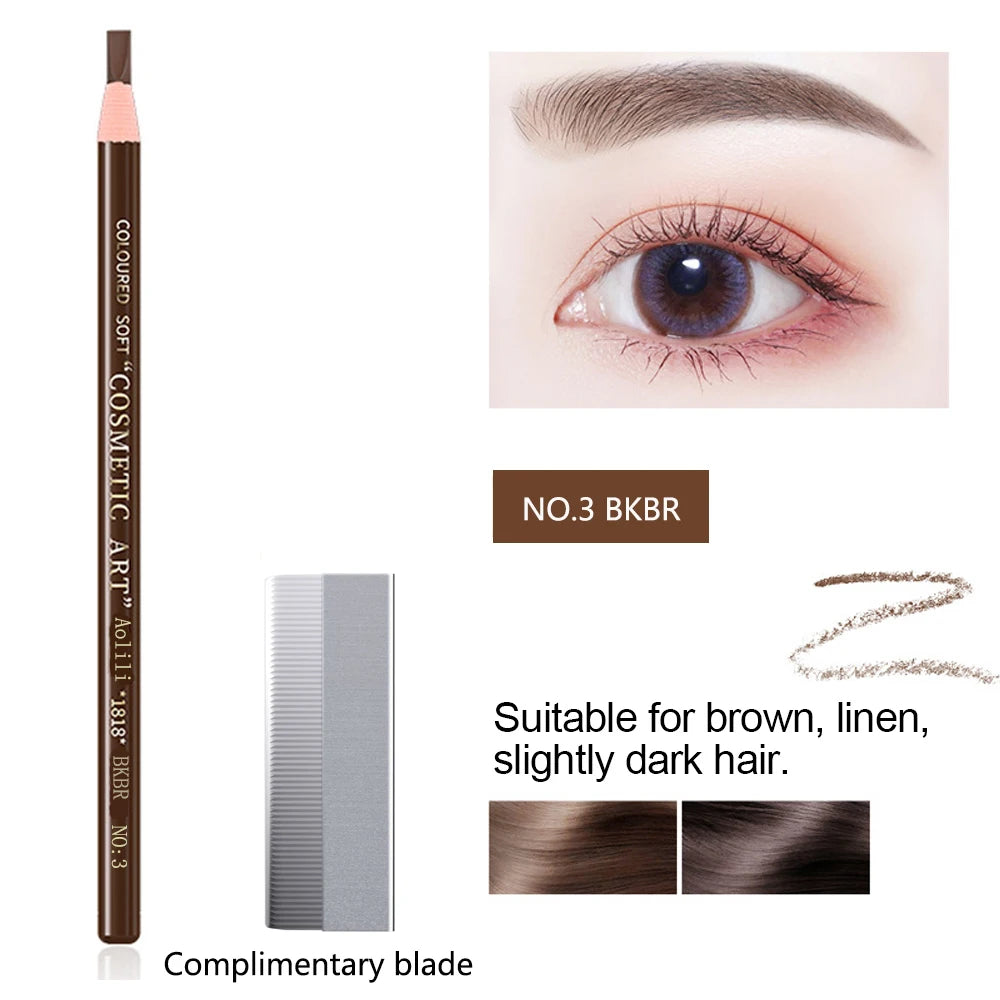 Eyebrow Pencil Waterproof Eyebrow Enhancers Long Lasting Brow Cosmetics Professional Makeup Brow Lift Feather Eyebrow Pencil