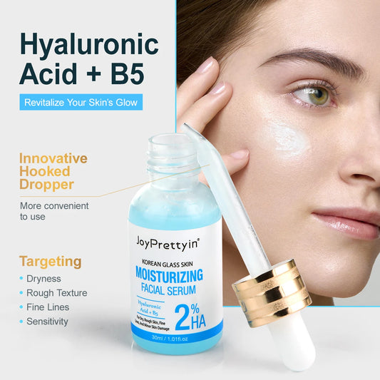 B5 Moisturizing Face Serum Hyaluronic Acid Improve Dark Skin Fade Fine Lines Deep Hydration Firming Facial Essence Skin Care