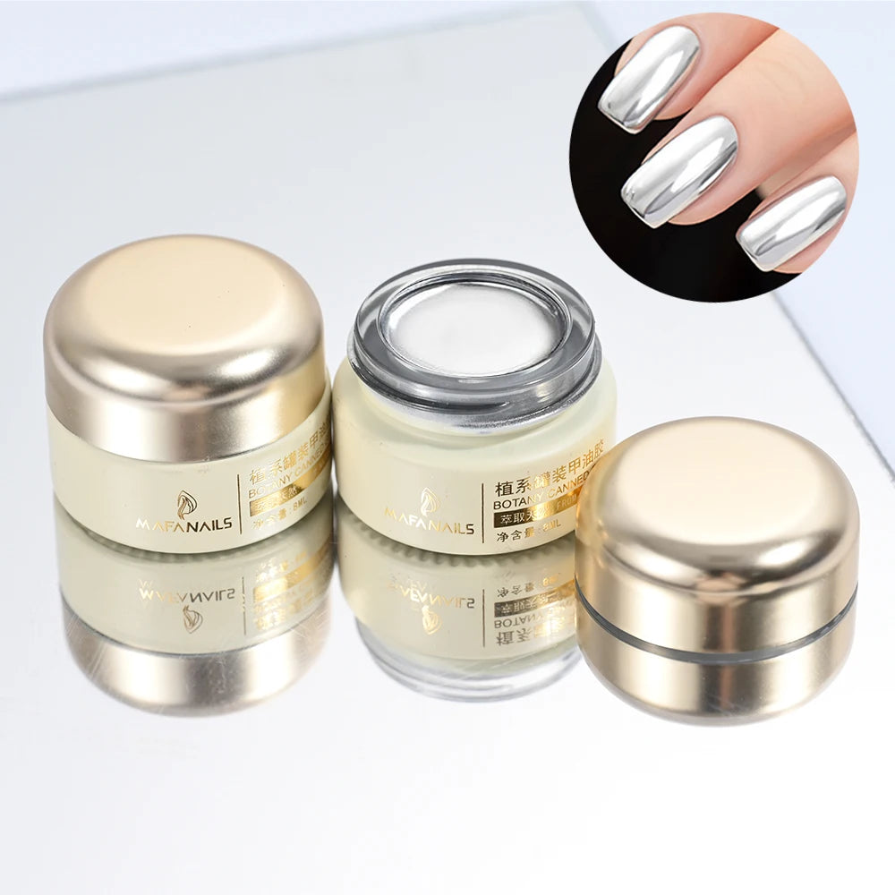 1Jar Silver Mirror Metallic Painting Nail Art Gel Mirror Effect Thick Liquid Nail Polish UV Soak Off Gel Line Drawing Varnish &3