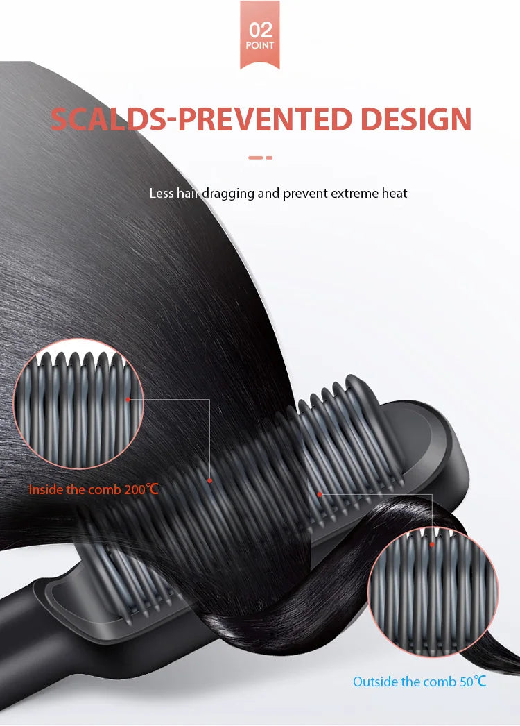Hair Straightener Professional Quick Heated Electric Hot Comb Hair Straightener Personal Care Multifunctional Hairstyle Brush