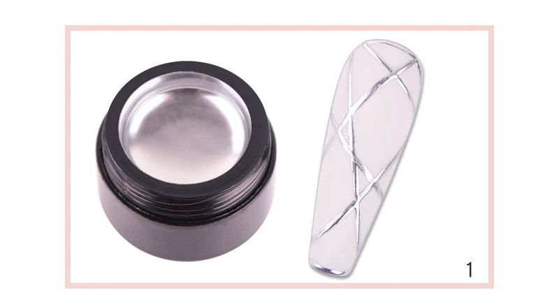 1Jar Silver Mirror Metallic Painting Nail Art Gel Mirror Effect Thick Liquid Nail Polish UV Soak Off Gel Line Drawing Varnish &3