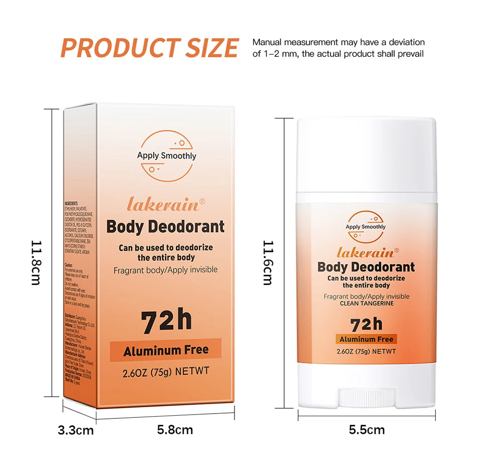 Long-term Fresh Fragrance Whole Body Deodorant Body Balm Deodorant For Men &Women To Remove Body Odor, 72 Hours Of Odor Control
