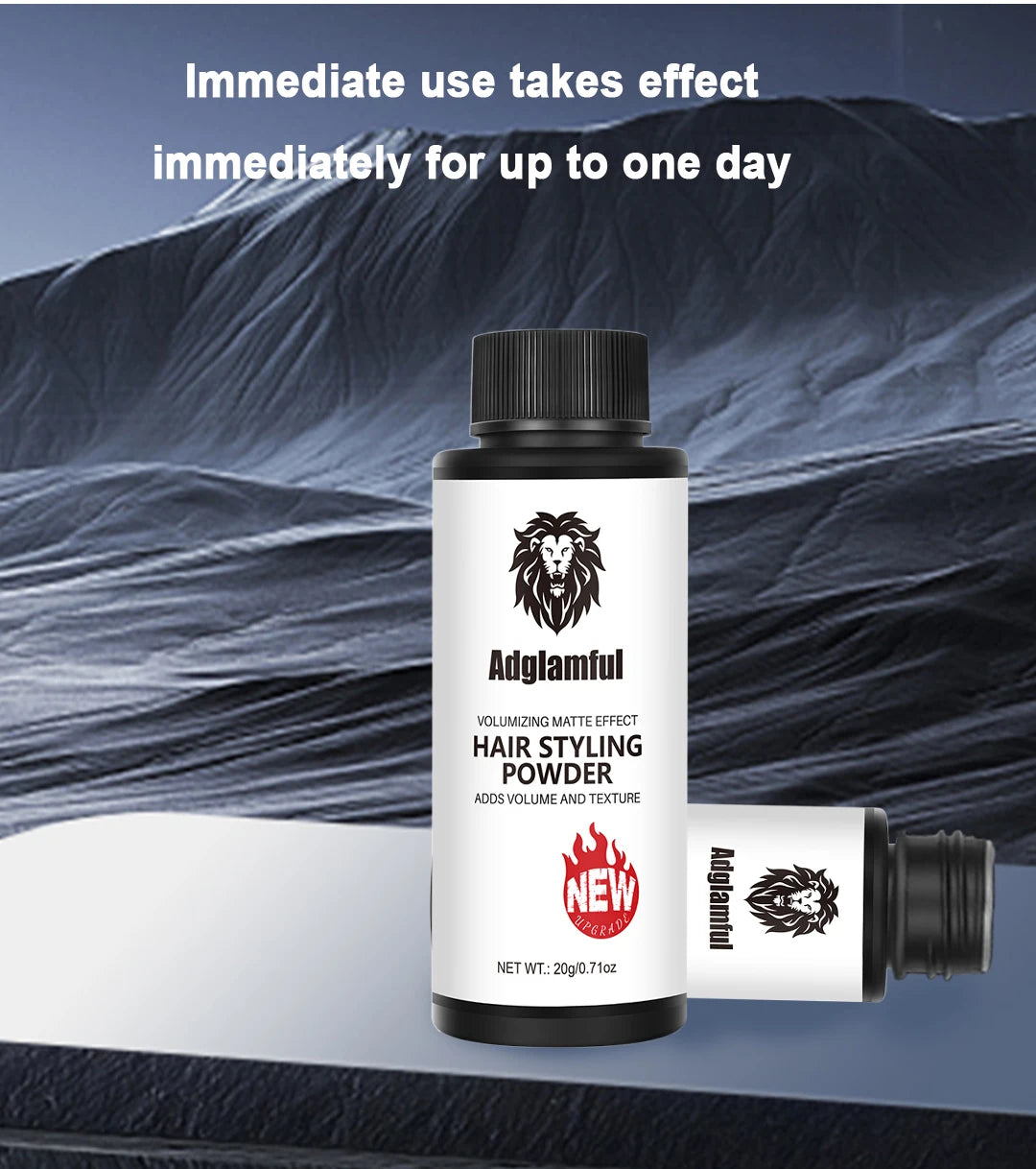 Adglamful Volumizing Powder 20g, Unisex, Oil Control & Volume Boost for Hair, Perfect for Creating Stylish Hairstyles.