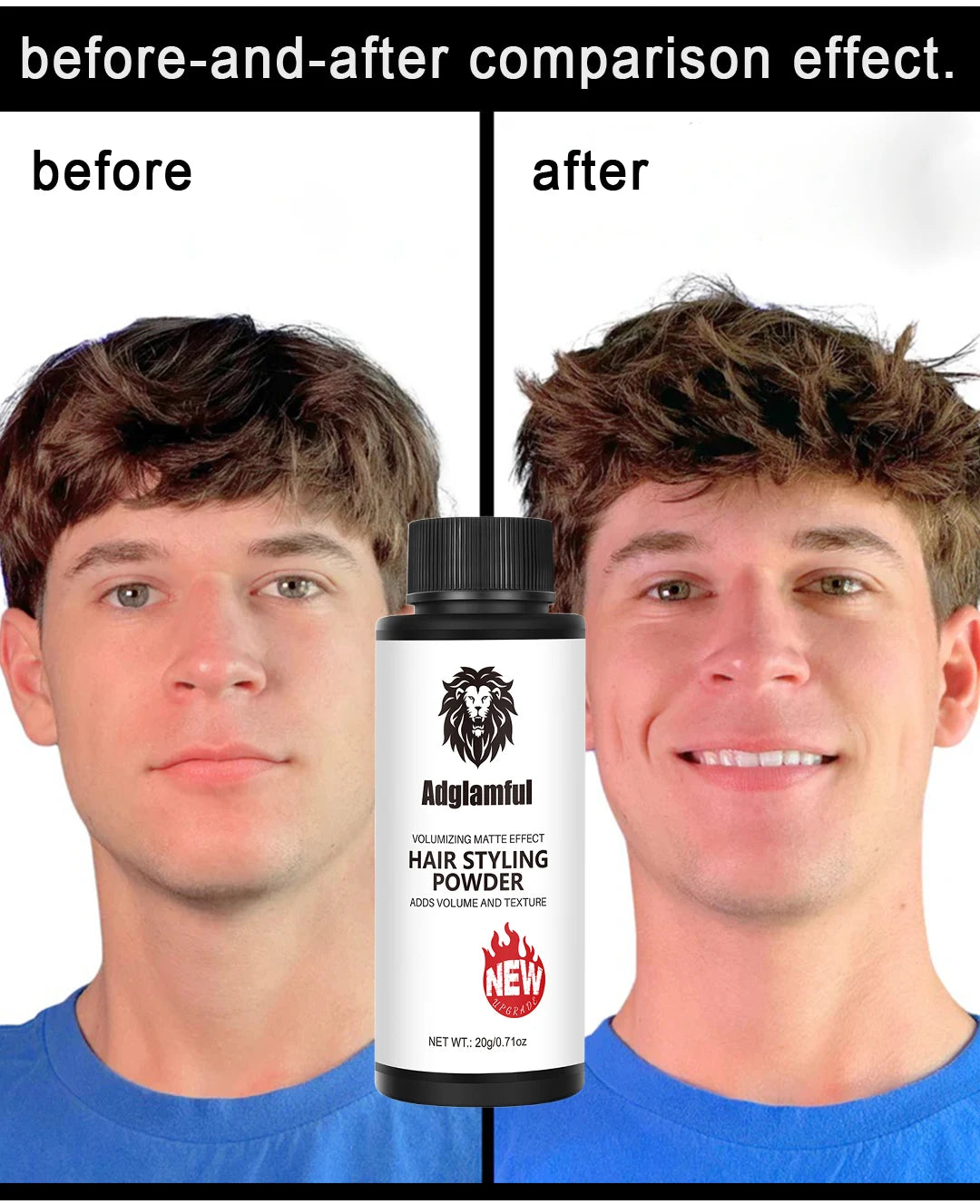 Adglamful Volumizing Powder 20g, Unisex, Oil Control & Volume Boost for Hair, Perfect for Creating Stylish Hairstyles.