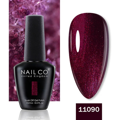 NAILCO 15ML Top Gel Nail Polish Nails Semi-permanent UV Varnish Glitter High Quality Glass Bottle Nail Art Polish For Manicure