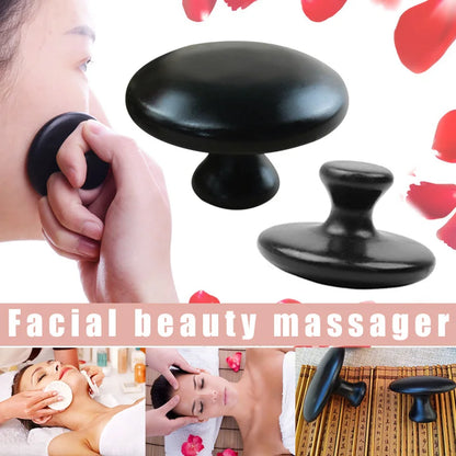 Spa Massage stones for body Face massage Natural Stone Mushroom Shape facial Massager tools Gua Sha Scraper Lava Basalt Stone