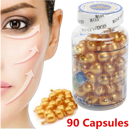 Vitamin E Extract Capsules Moisturizing Cream Ve Serum Facial Korean Makeup  90Pcs/bottle Skin Care