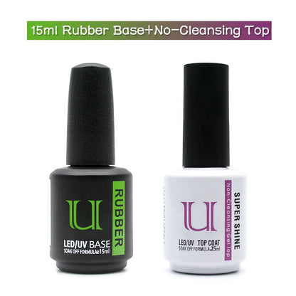 Nails Art Gel Nail Polish Rubber Base and Top Coat Set Acid-free Primer for Nails Varnish Hybrid Semipermanent Strong uv Gellac
