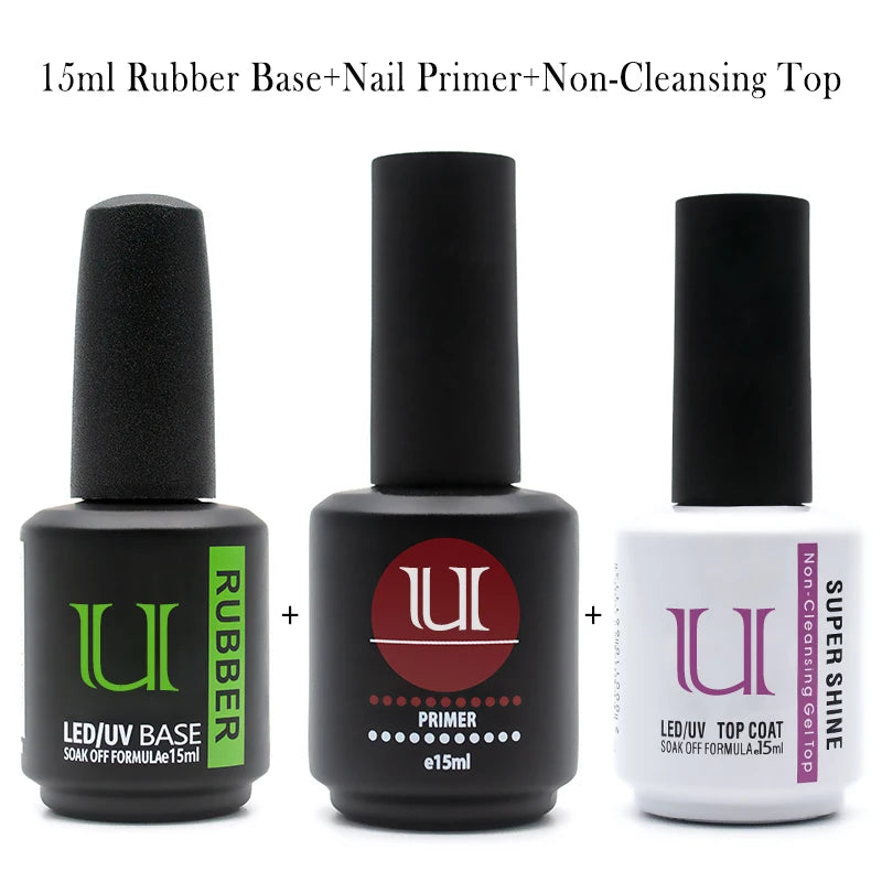 Nails Art Gel Nail Polish Rubber Base and Top Coat Set Acid-free Primer for Nails Varnish Hybrid Semipermanent Strong uv Gellac