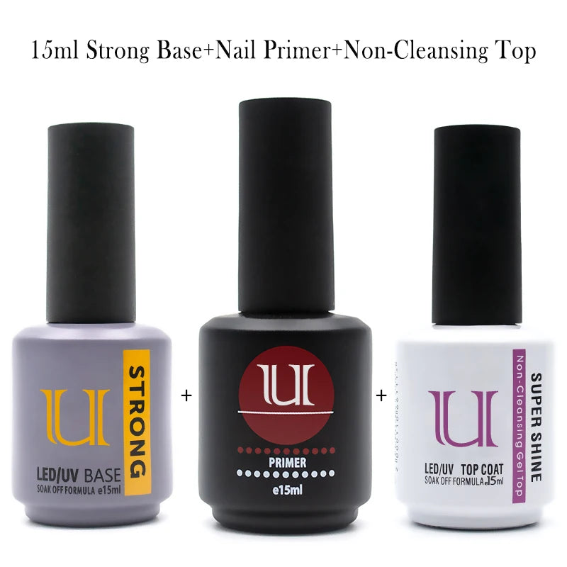 Nails Art Gel Nail Polish Rubber Base and Top Coat Set Acid-free Primer for Nails Varnish Hybrid Semipermanent Strong uv Gellac