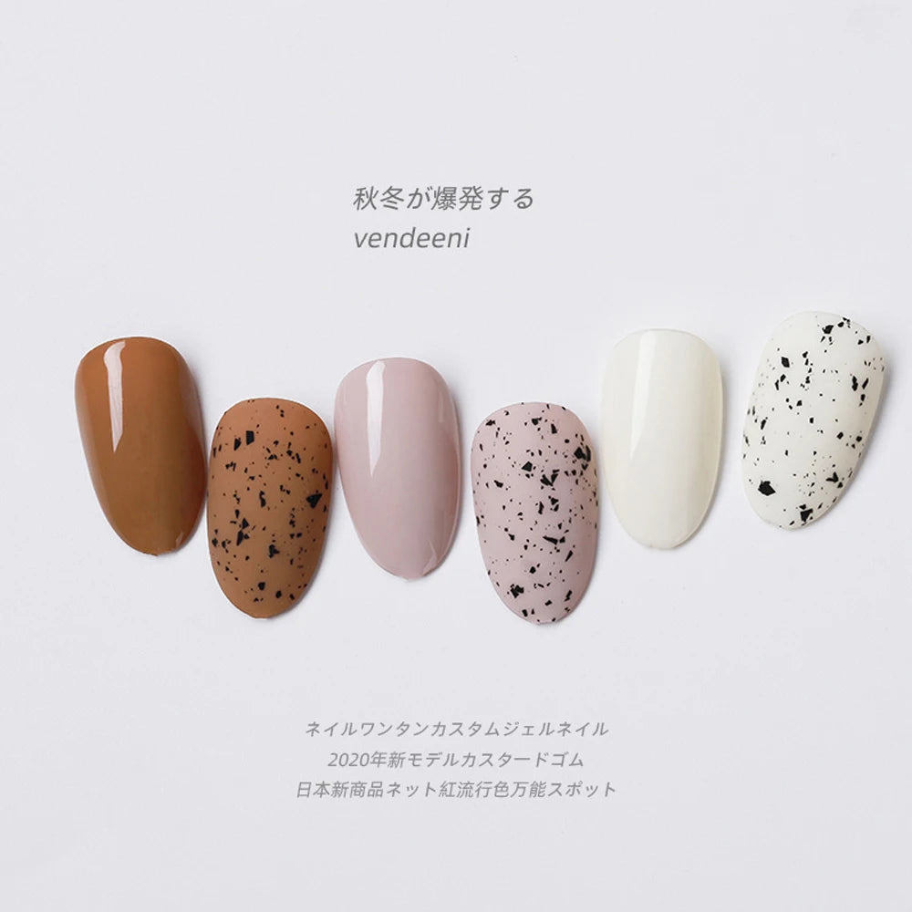 VDN 15ml Eggshell Gel Nail Polish Quail Egg Effect UV Nail Gel Varnish Special Black Material Clear Gel Lacquer Any Color Base