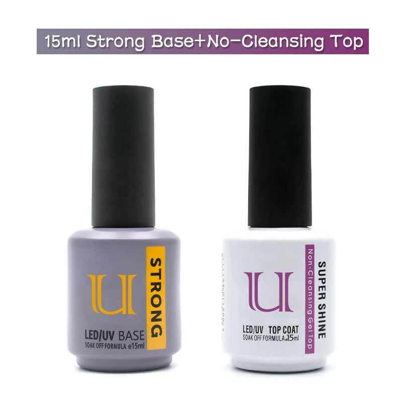 Nails Art Gel Nail Polish Rubber Base and Top Coat Set Acid-free Primer for Nails Varnish Hybrid Semipermanent Strong uv Gellac