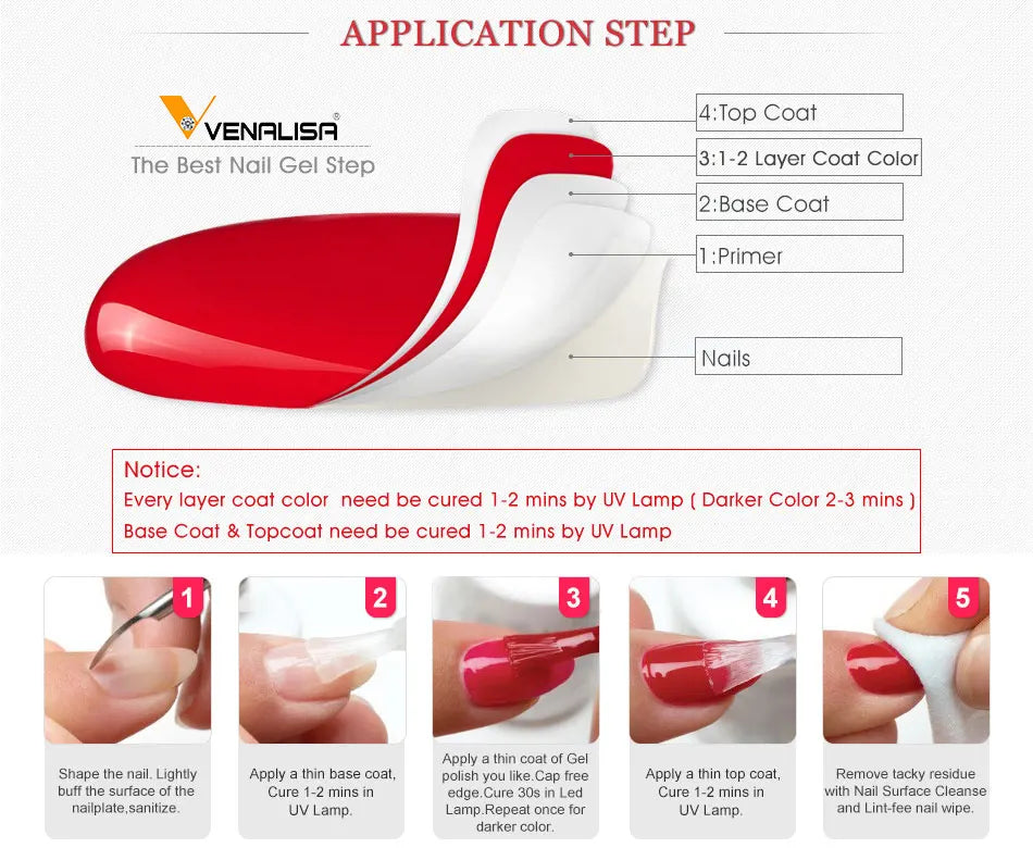Nail Art Venalisa Nail Paint Gel 12ml 120 Colors Gel Polish Nail Gel Soak Off UV Gel Polish Nail Lacquer Varnishes L2
