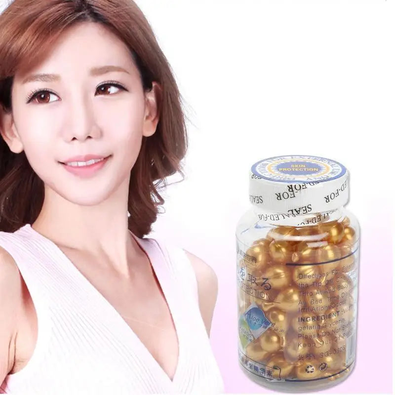 Vitamin E Extract Capsules Moisturizing Cream Ve Serum Facial Korean Makeup  90Pcs/bottle Skin Care