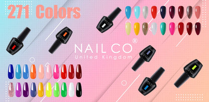 NAILCO 15ML Top Gel Nail Polish Nails Semi-permanent UV Varnish Glitter High Quality Glass Bottle Nail Art Polish For Manicure