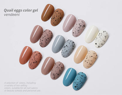 VDN 15ml Eggshell Gel Nail Polish Quail Egg Effect UV Nail Gel Varnish Special Black Material Clear Gel Lacquer Any Color Base