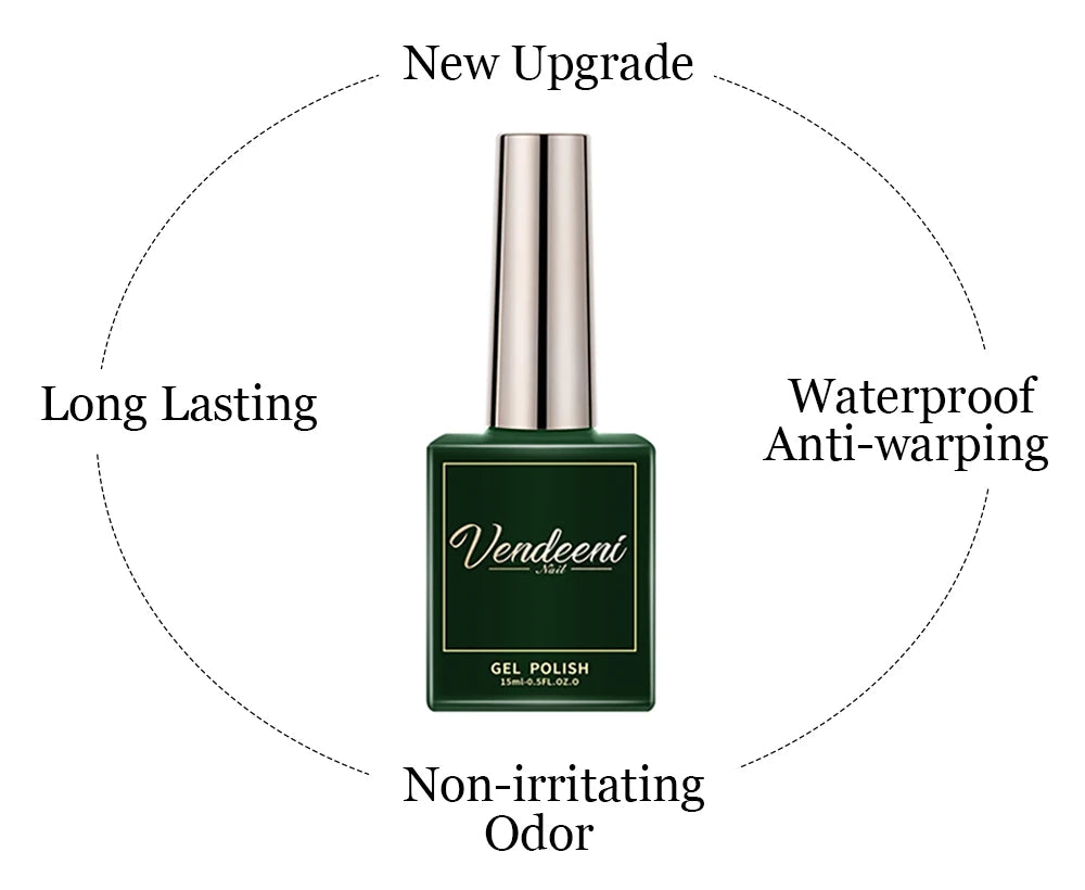 Vendeeni Russian Self Leveling Gel Nail Polish Strong Base Coat Reinforced Gel Lacquer Semi Permanent UV Soak Off Gel Varnish