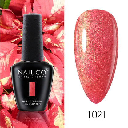 NAILCO 15ML Top Gel Nail Polish Nails Semi-permanent UV Varnish Glitter High Quality Glass Bottle Nail Art Polish For Manicure