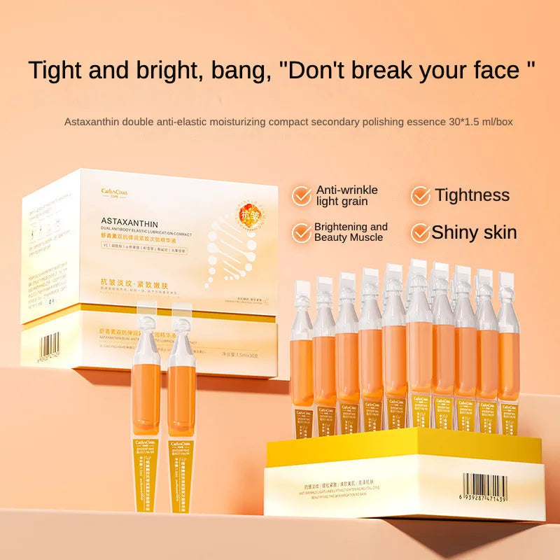 Astaxanthin Ampoule Anti Aging Face Serum Anti-aging Wrinkles Skin Brighten Whitening Hydrating Face Care Essence 30pcs/set