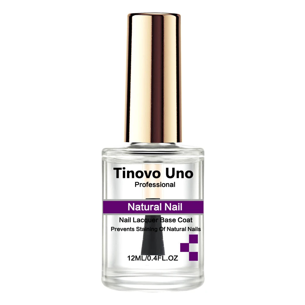 Tinovo Uno Natural Nail Lacquer Base Coat Regular Nail Polish Quick Dry Enamel Super Shiny Painting Varnish Hardener Manicure