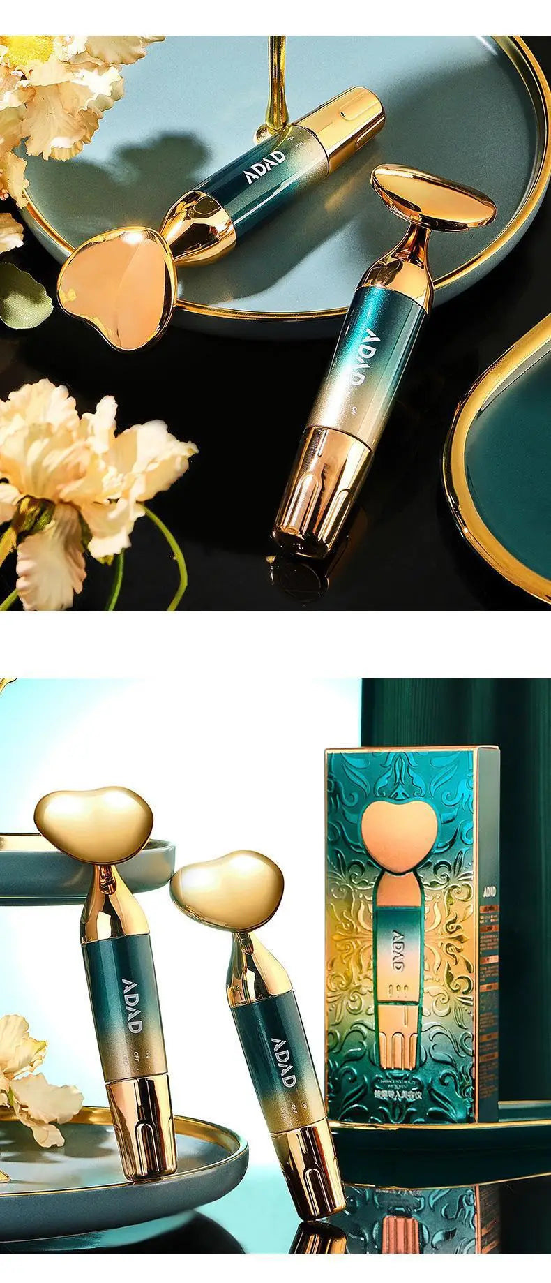 Electric Facial Beauty Devices Face Lifting Anti Wrinkle Facial Eye Massage with Face Cream Introducer Skin Rejuvenation