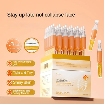 Astaxanthin Ampoule Anti Aging Face Serum Anti-aging Wrinkles Skin Brighten Whitening Hydrating Face Care Essence 30pcs/set