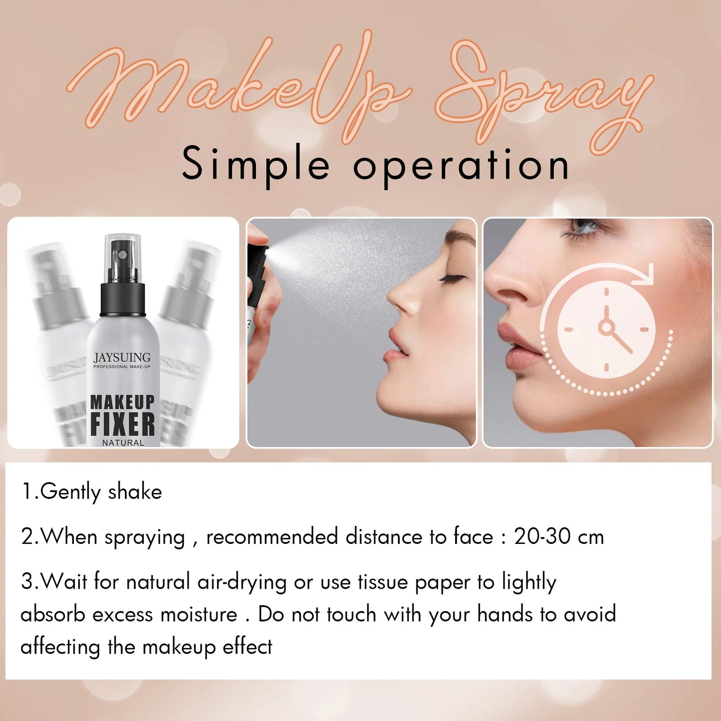 30ml Makeup Setting Spray For Face Transfer-proof Long-lasting Oil-free  No Separation Refreshing Quick Fixer Makeup Spray