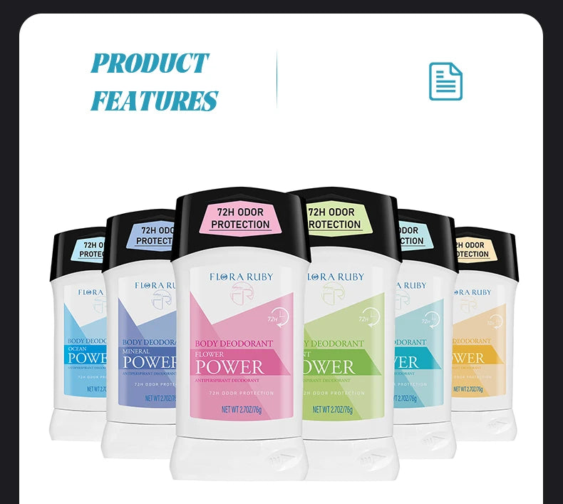 72-Hour Antiperspirant Deodorant，Unisex Scents Deodorizing & Sweat，Gentle on Sensitive Skin，Lasting Refreshing Body Odor Remove