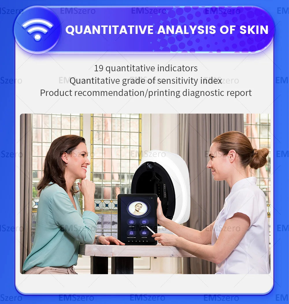 The best smart facial skin detection and analysis beauty instrument.Skin scan analysis anti-aging instrument